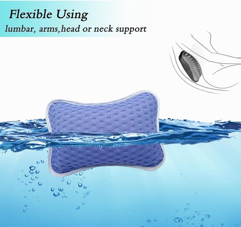 Rasenoo Bath Pillows for tub,Home Spa Pillows for Bathtub, Hot Tub,Head and Neck Support with 2 Strong Suction Cups,New Purple - Image 3